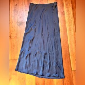 Zara navy blue silk skirt